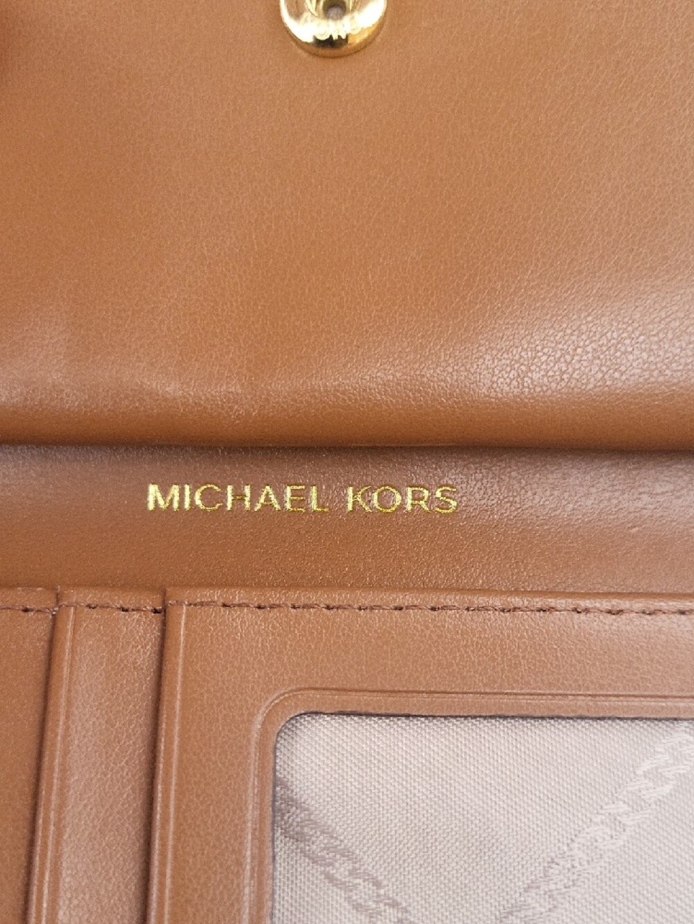 Michael Kors Brown Leather Studded Wristlet Clutch - Picture 9 of 16